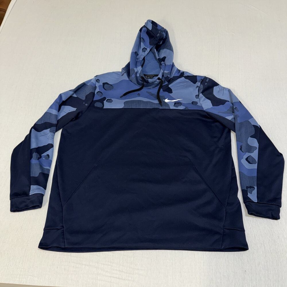 Nike Dri-Fit Mens Fleece camo Pullover Hoodie Size 2XL EUC